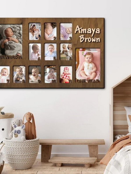 Custom Baby Photo Frame - First Year Milestone