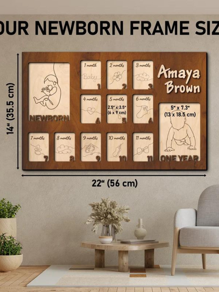 Custom Baby Photo Frame - First Year Milestone