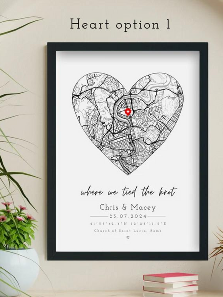 First Date Frame - Personalized Wedding  Anniversary Gift