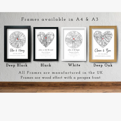 First Date Frame - Personalized Wedding  Anniversary Gift