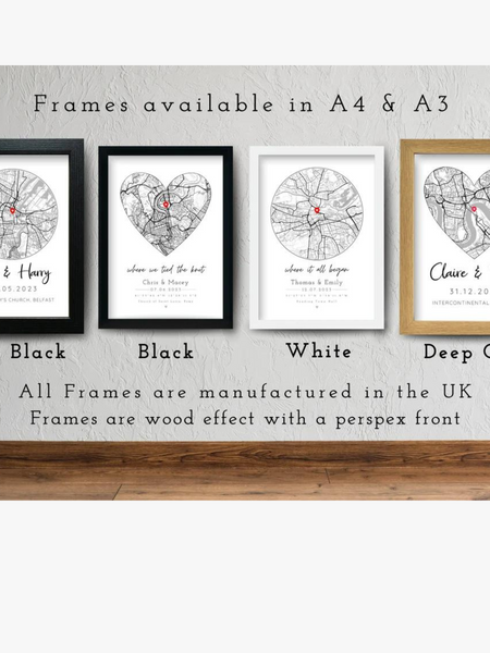 First Date Frame - Personalized Wedding  Anniversary Gift