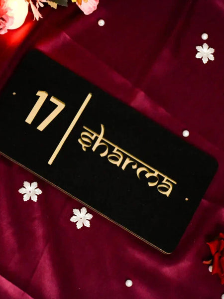 House Name Plate White,Black