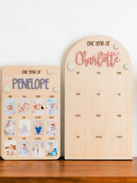 Baby Monthly Photo Board - Milestone Picture Frame for Newborns