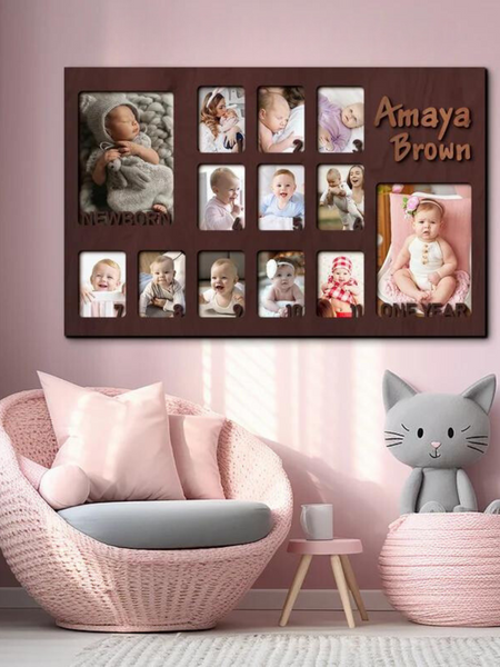 Custom Baby Photo Frame - First Year Milestone