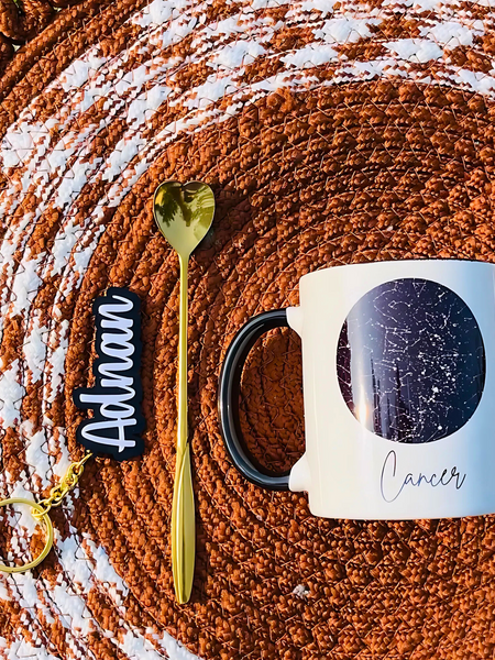 Birthday Gift Set - Starmap Mug + Keychain + Golden Spoon