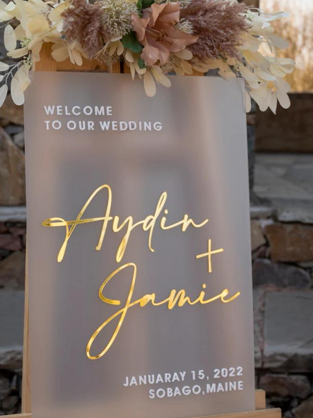 Frosted Acrylic Wedding Welcome Sign