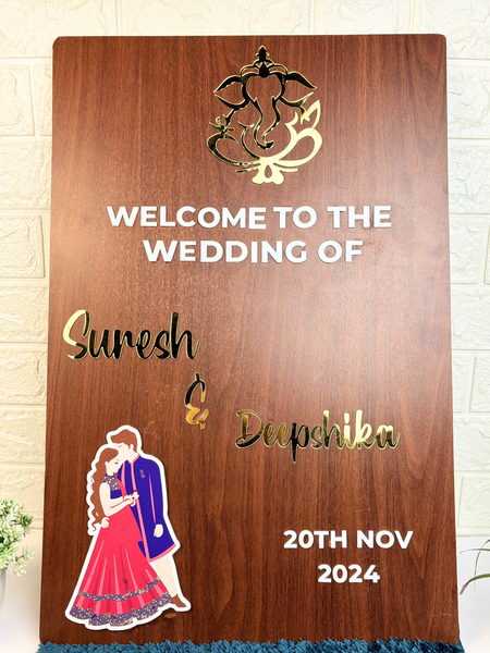 Hindu Wedding Welcome Board