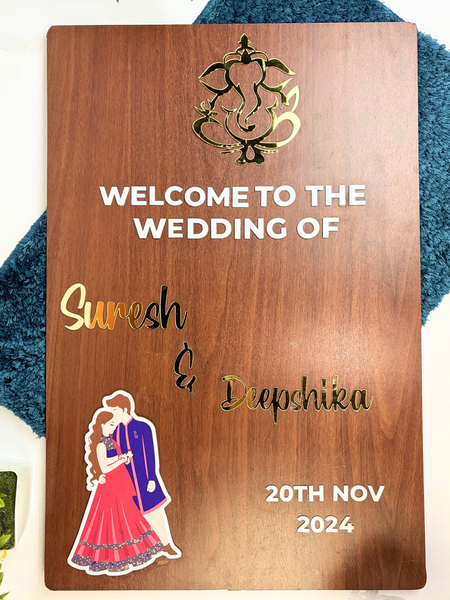 Hindu Wedding Welcome Board