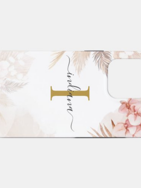 Custom iPhone Case with Floral Print Monogram