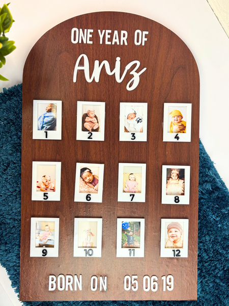 12 Month Photo Frame - Baby Birthday Gift