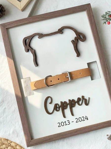 Dog Memorial Frame with Collar Holder