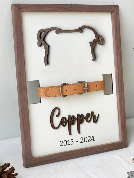 Dog Memorial Frame with Collar Holder