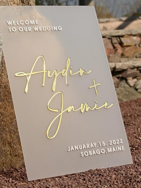 Frosted Acrylic Wedding Welcome Sign